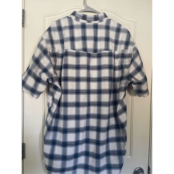 Roper Men's Blue & White Plaid Flannel Short Sleeve Buttons Down Shirt Size 2XL - Picture 10 of 13
